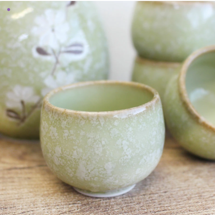 Hanao Hiwa Tokkuri & 2Cups Set Minoyaki