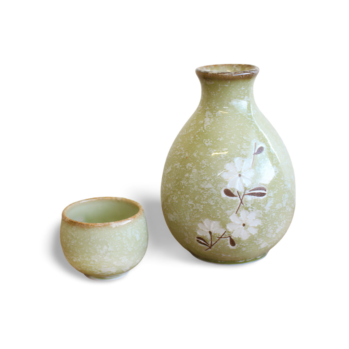 Hanao Hiwa Tokkuri & 2Cups Set Minoyaki