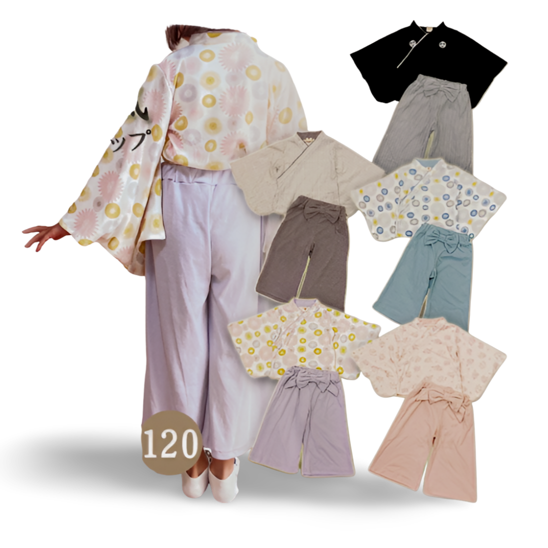 Hakama-Style 2-Piece Outfit for Girls