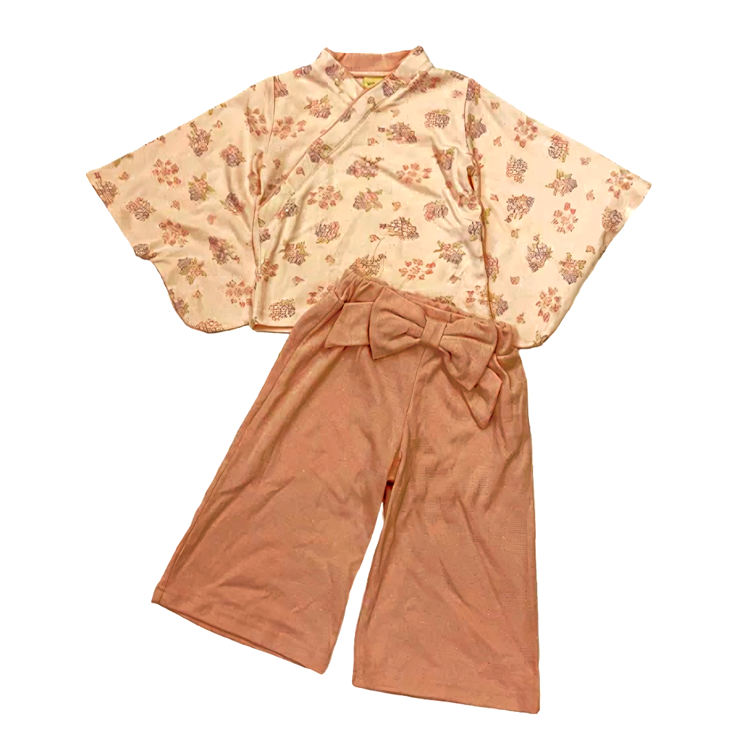 Hakama-Style 2-Piece Outfit for Girls