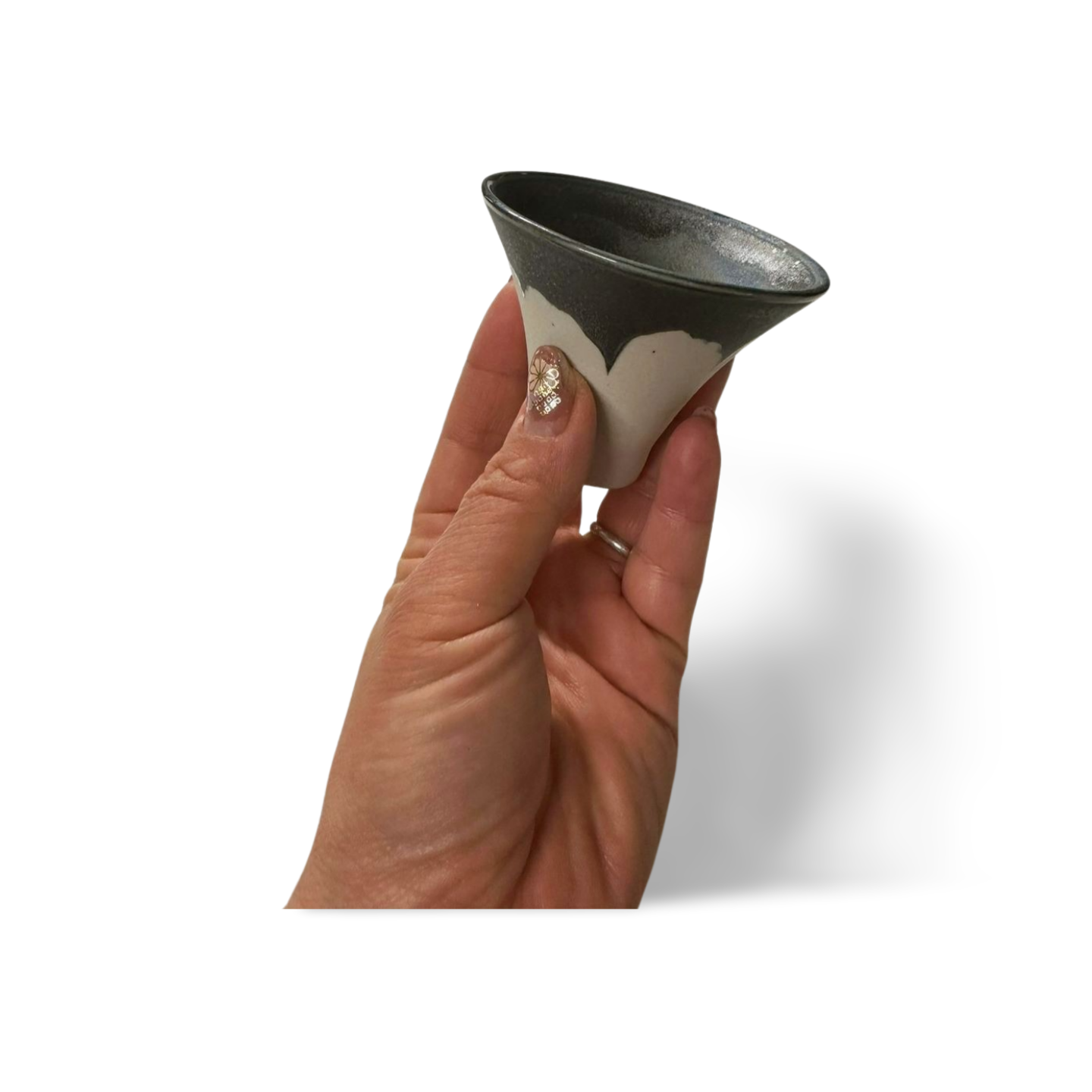 Mount Fuji Design Minoyaki Sakazuki Sake Ware Sake Cup Japanese Porcelain Guinomi Sake Cup