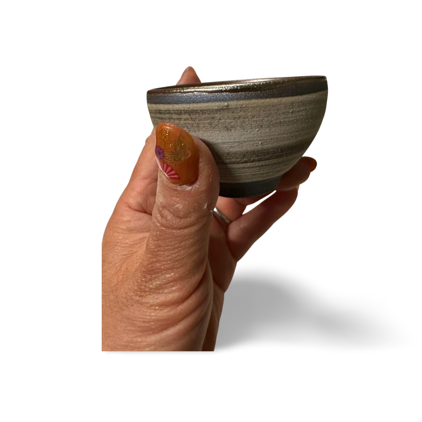 Shigaraki Ware Sake Cup Traditional Japanese Porcelain Guinomi Made in Japan Silver