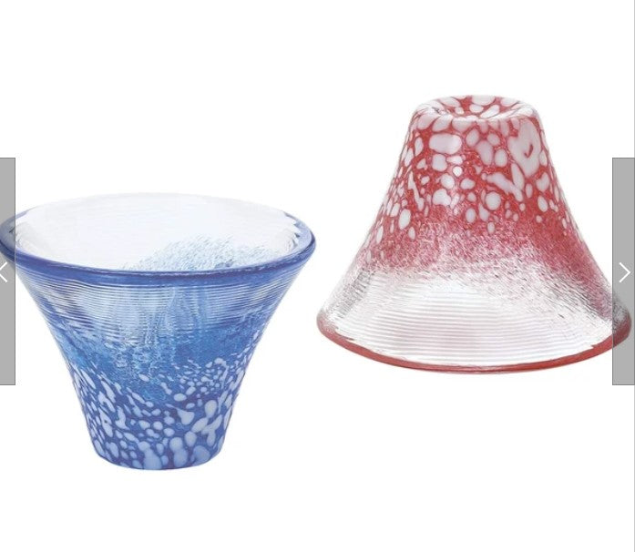 Mt.Fuji Sake cup Traditional Japanese Glass Handmade Made in Japan Sakazuki Choko 招福杯富士山 冷酒杯 冷酒グラス 日本酒 贈答 ギフト 杯 盃 さかずき ガラス