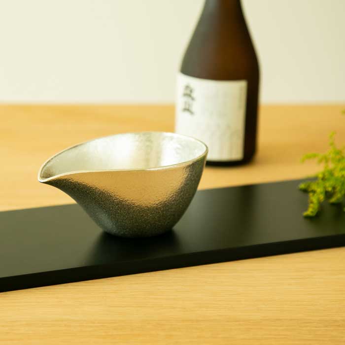 Nousaku Tin Sake Katakuchi carafe sake bowl spouted bowl pitcher [Japanese Made]