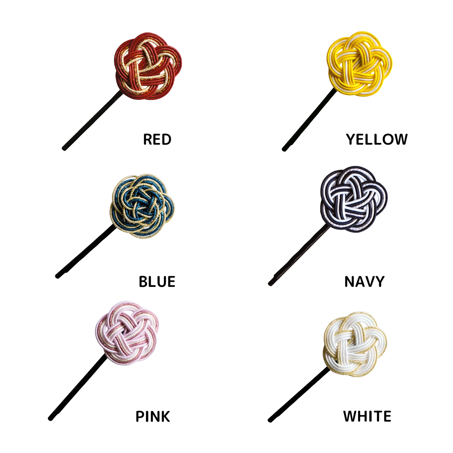 Mizuhiki Lucky Japanese knot-tying Hair Accessory Pin Tie Traditional Japan Flower Ume Musubi Mizubiki