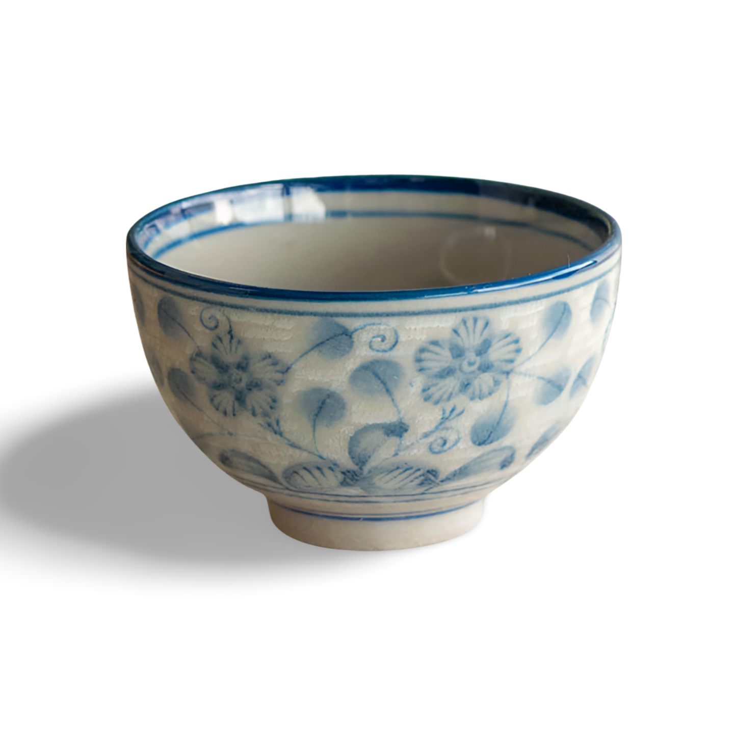 Aizome Kobana Karakusa Ochoko Indigo Floral Sake Cup