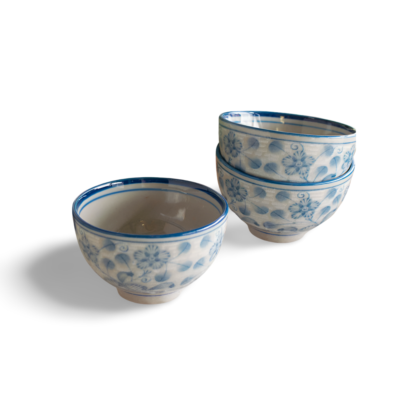 Aizome Kobana Karakusa Ochoko Indigo Floral Sake Cup