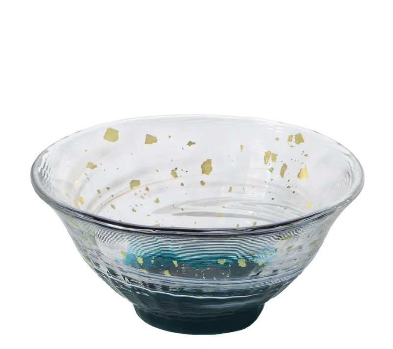 Tsugaru Vidro "Sayaka" Gold Leaf Sake Cup — Early Summer & Spring Blossom