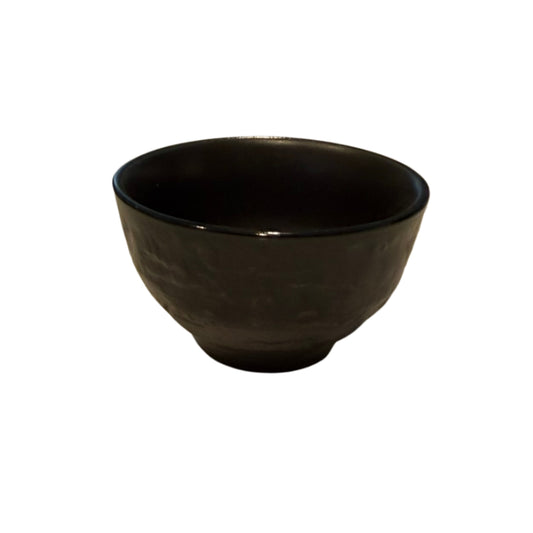 Handcrafted Minoyaki Black Glaze 'Kuroyu' Sake Cup- Minimalist Wabi-Sabi Guinomie