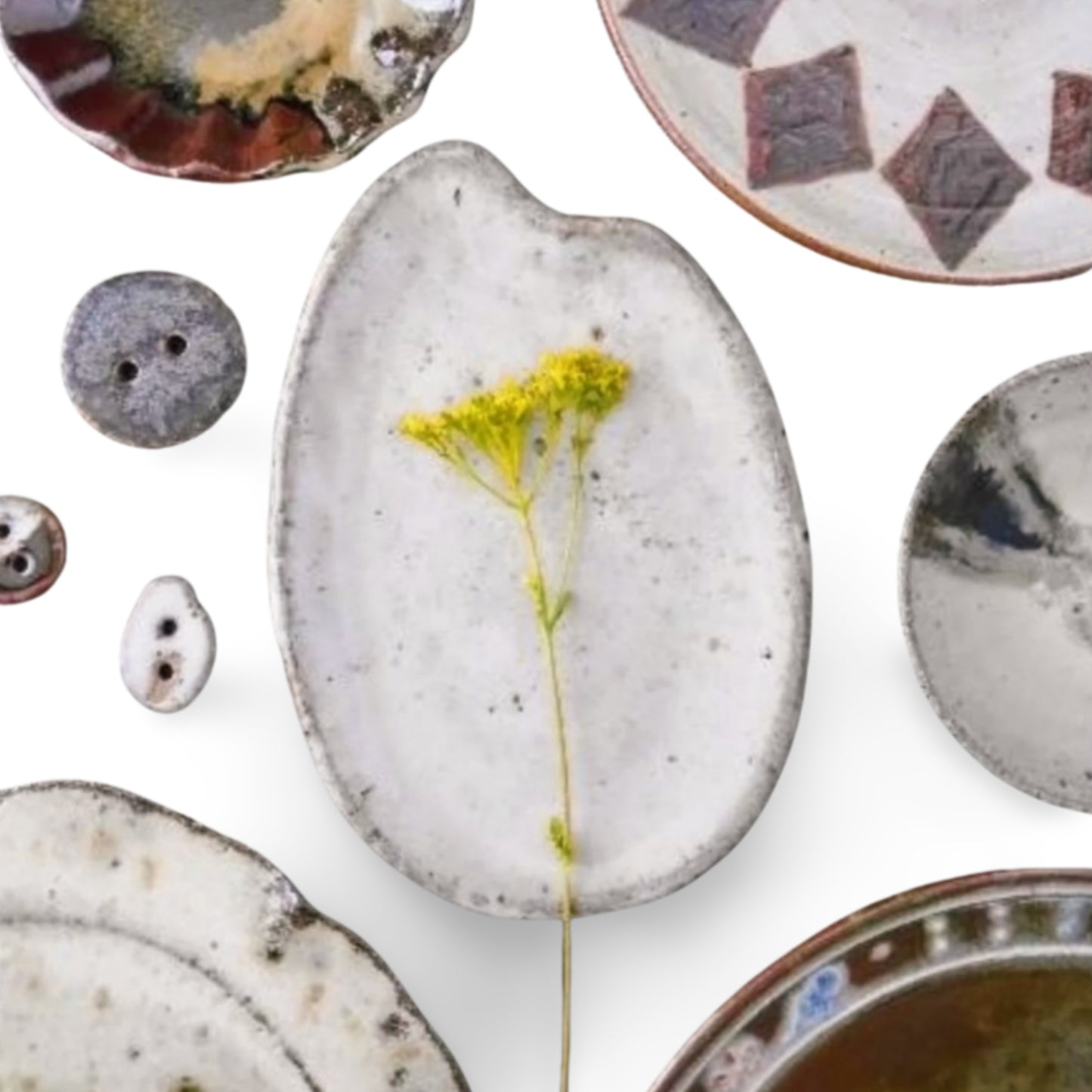 Yamadanishiki Shaped Plate – Crafted from Rice Field Clay and Straw Ash Glaze