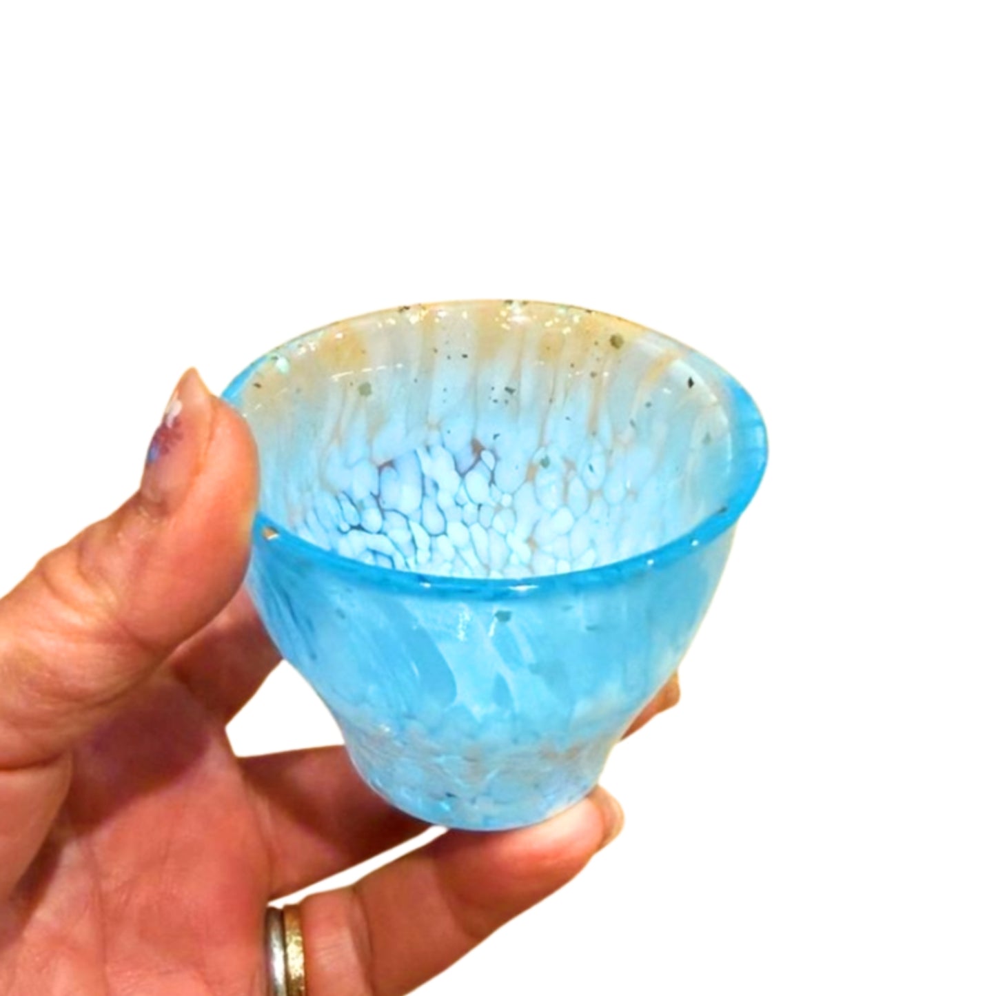 Tsugaru Vidro Gold-Fleck Guinomi "Nagori Yuki"