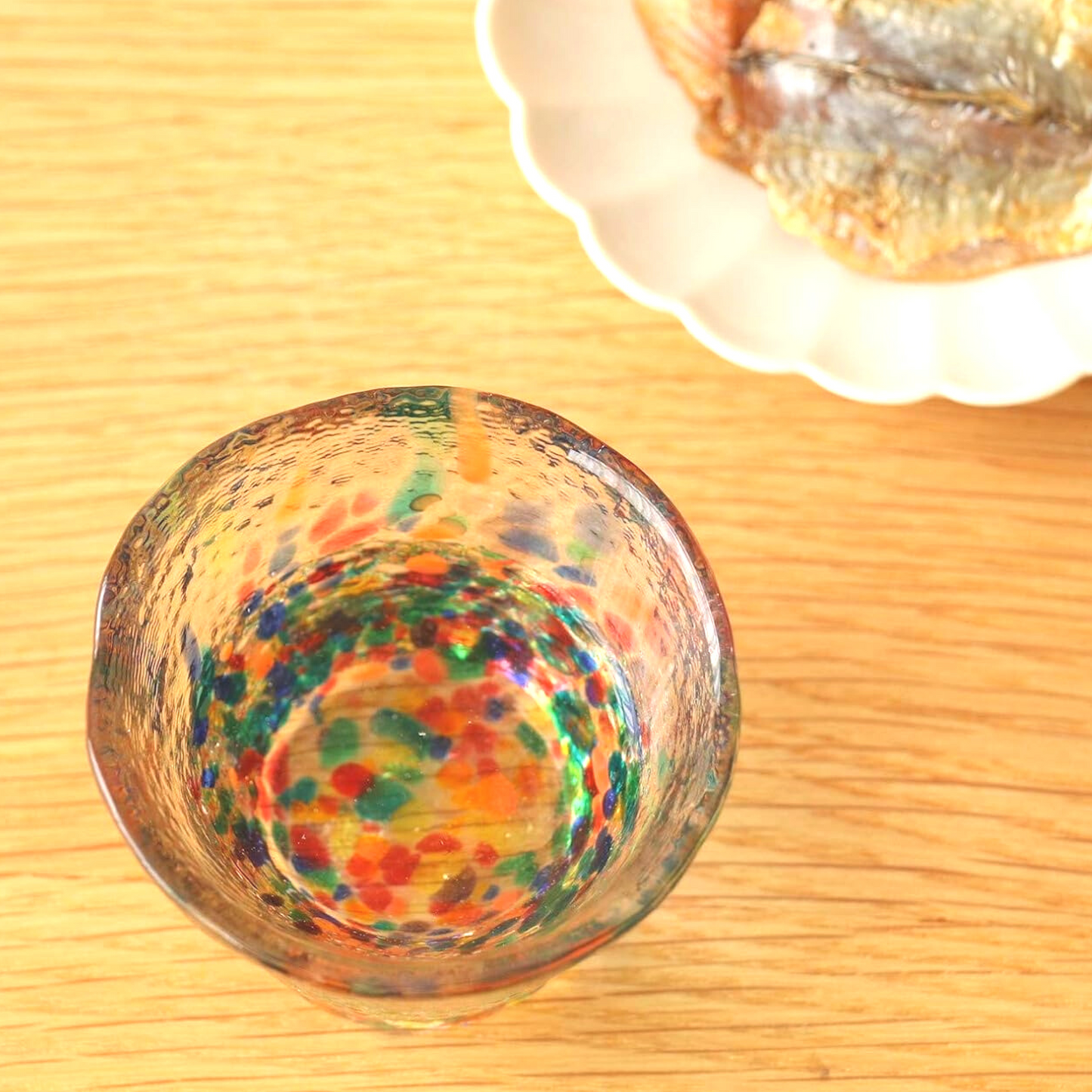Tsugaru Vidro Sake cup Traditional Japanese Glass Nebuta Nagashi Handmade Made in Japan 津軽びいどろ ねぶた流し