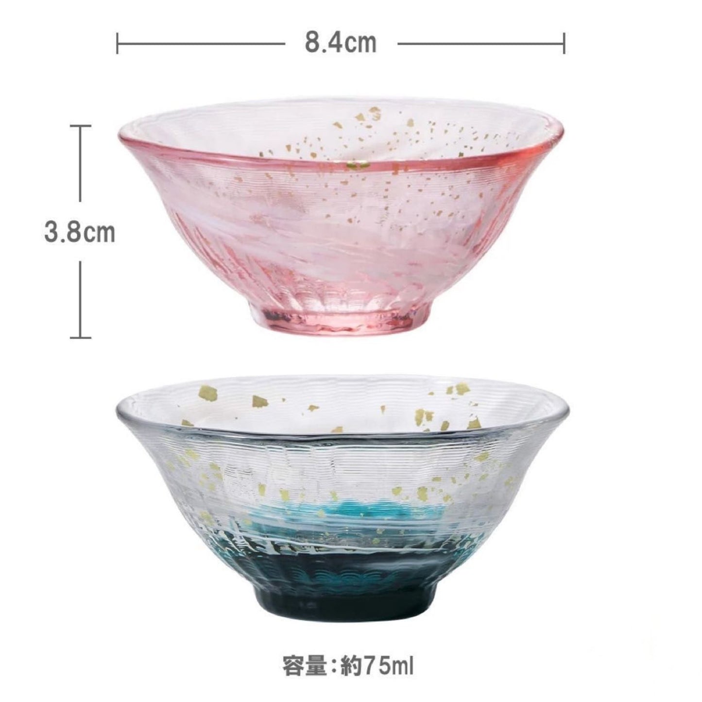Tsugaru Vidro "Sayaka" Gold Leaf Sake Cup — Early Summer & Spring Blossom
