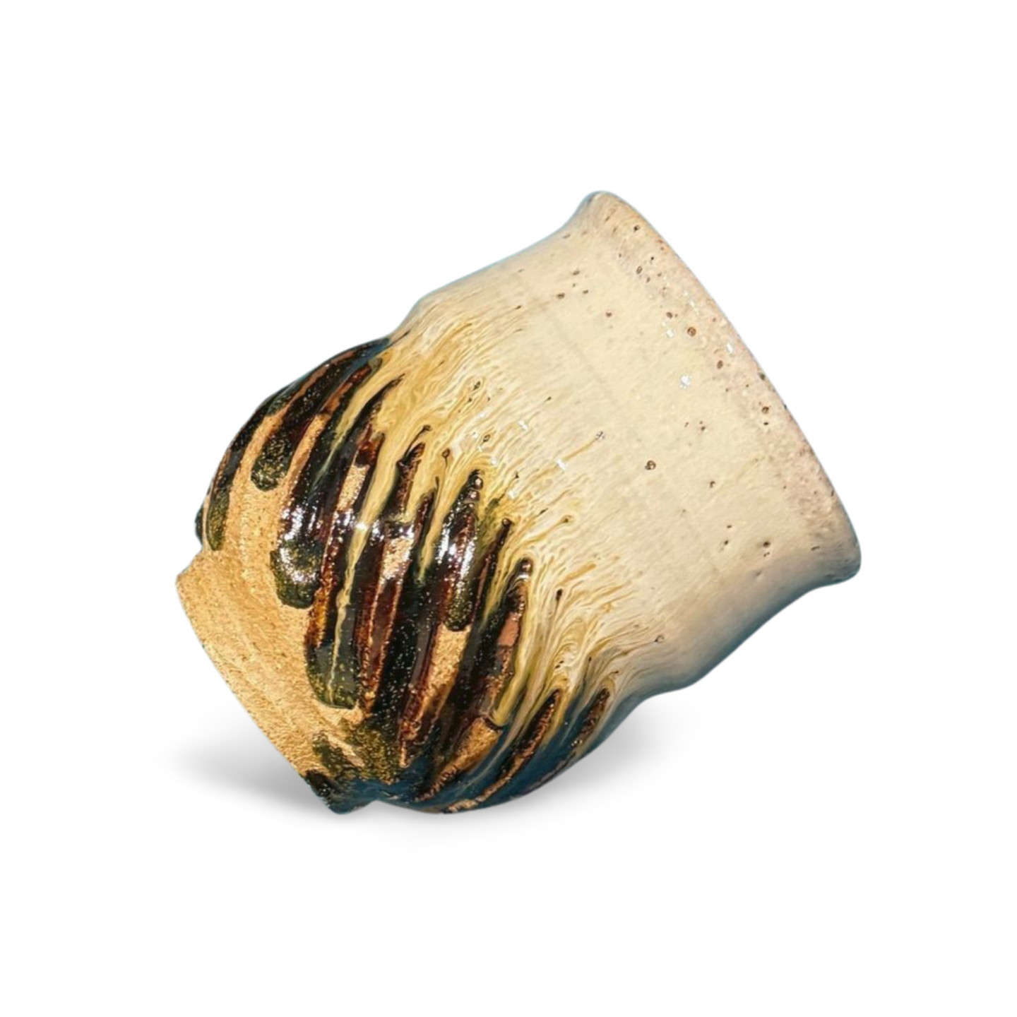 Yamadanishiki Katakuchi L Sake Pitcher – Handcrafted from Rice Field Clay and Straw Ash Glaze