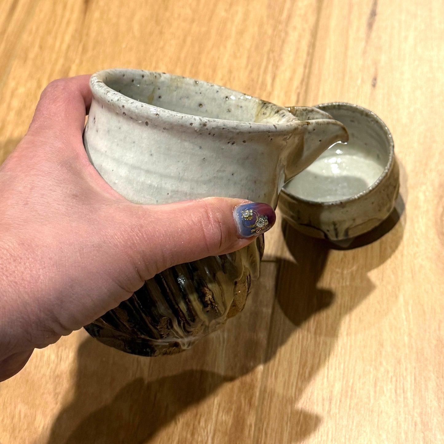 Yamadanishiki Katakuchi L Sake Pitcher – Handcrafted from Rice Field Clay and Straw Ash Glaze
